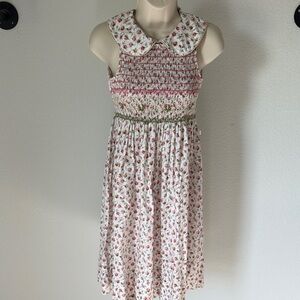 Isabel Garreton Floral Smocked Collared Dress